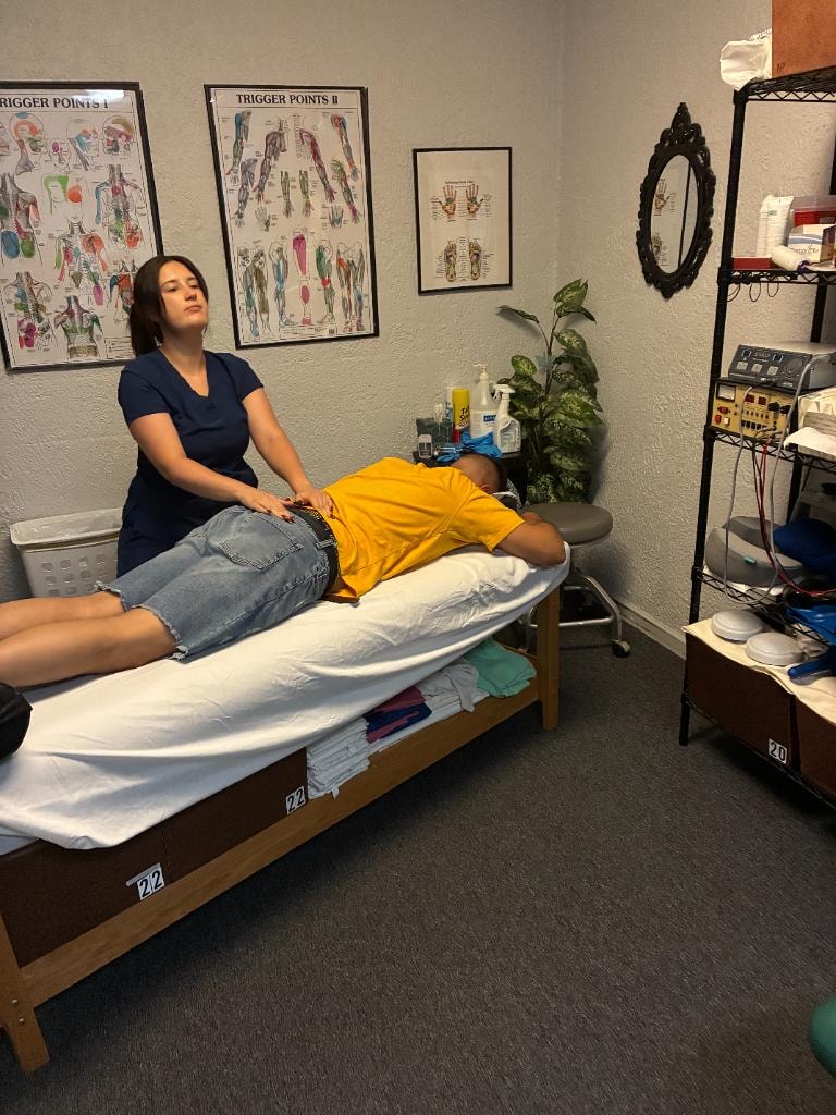 Therapy massage session at 5-Star Chiropractic